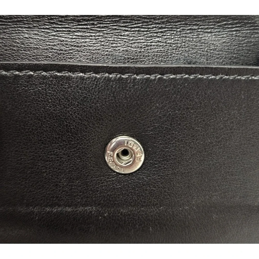 Fendi‎ Mens Zucca FF Monogram Bifold Wallet Yellow Stripe Black